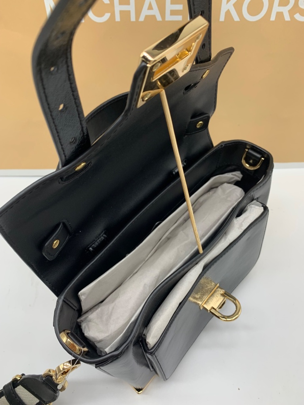 Michael kors Manhattan Medium Patent Faux Leather Satchel Black - Picture 9 of 15